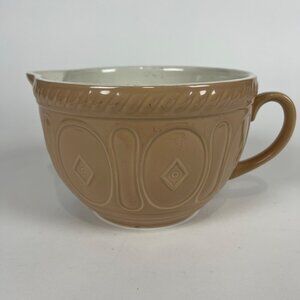Vintage Mason Cash Batter Bowl Mixing Bowl Beige Tan 2 Quart Spout Handle